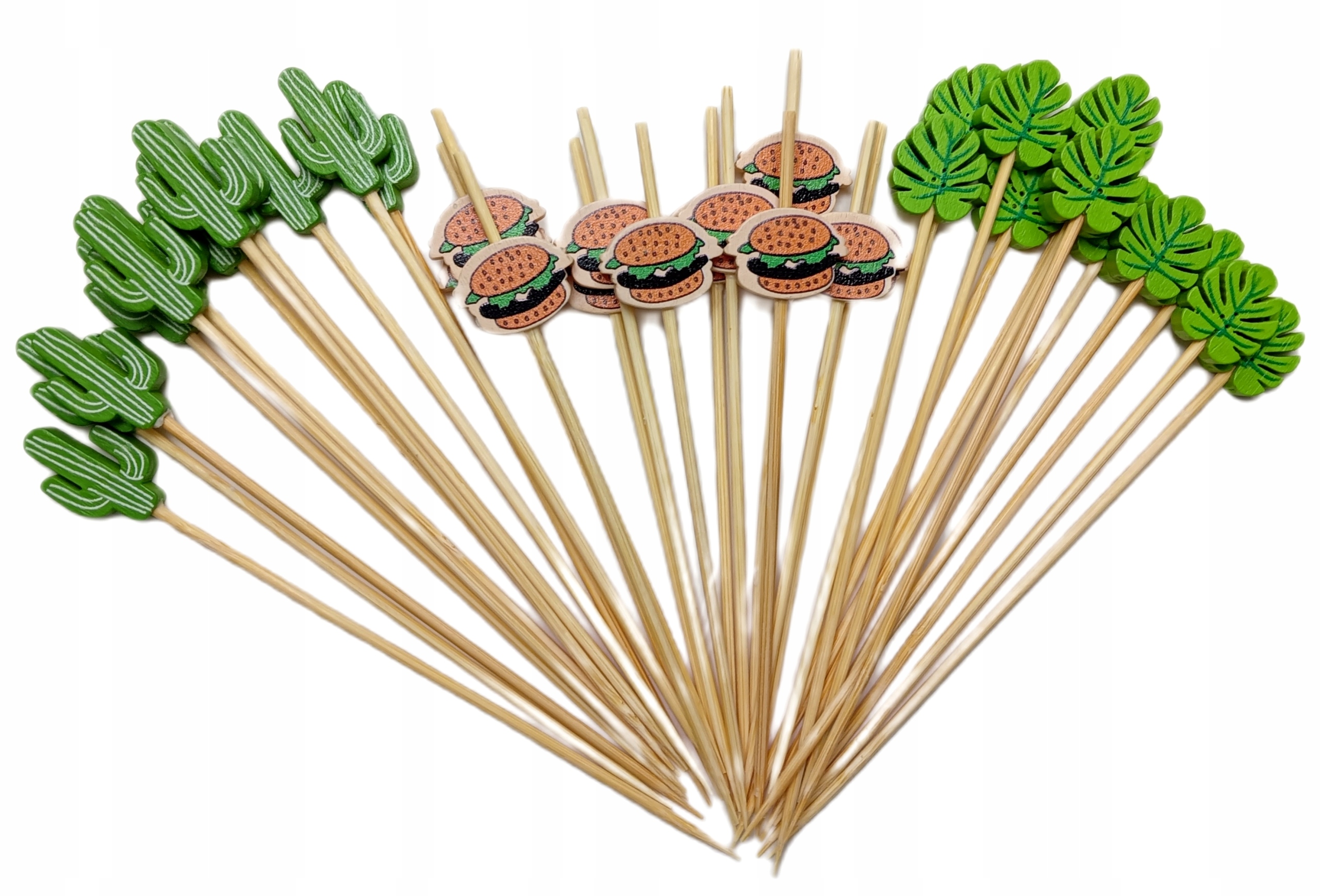 PATYCZKI WYKAŁACZKI OZDOBNE 36 SZTUK KAKTUS HAMBURGER LIŚĆ MONSTERY 8432