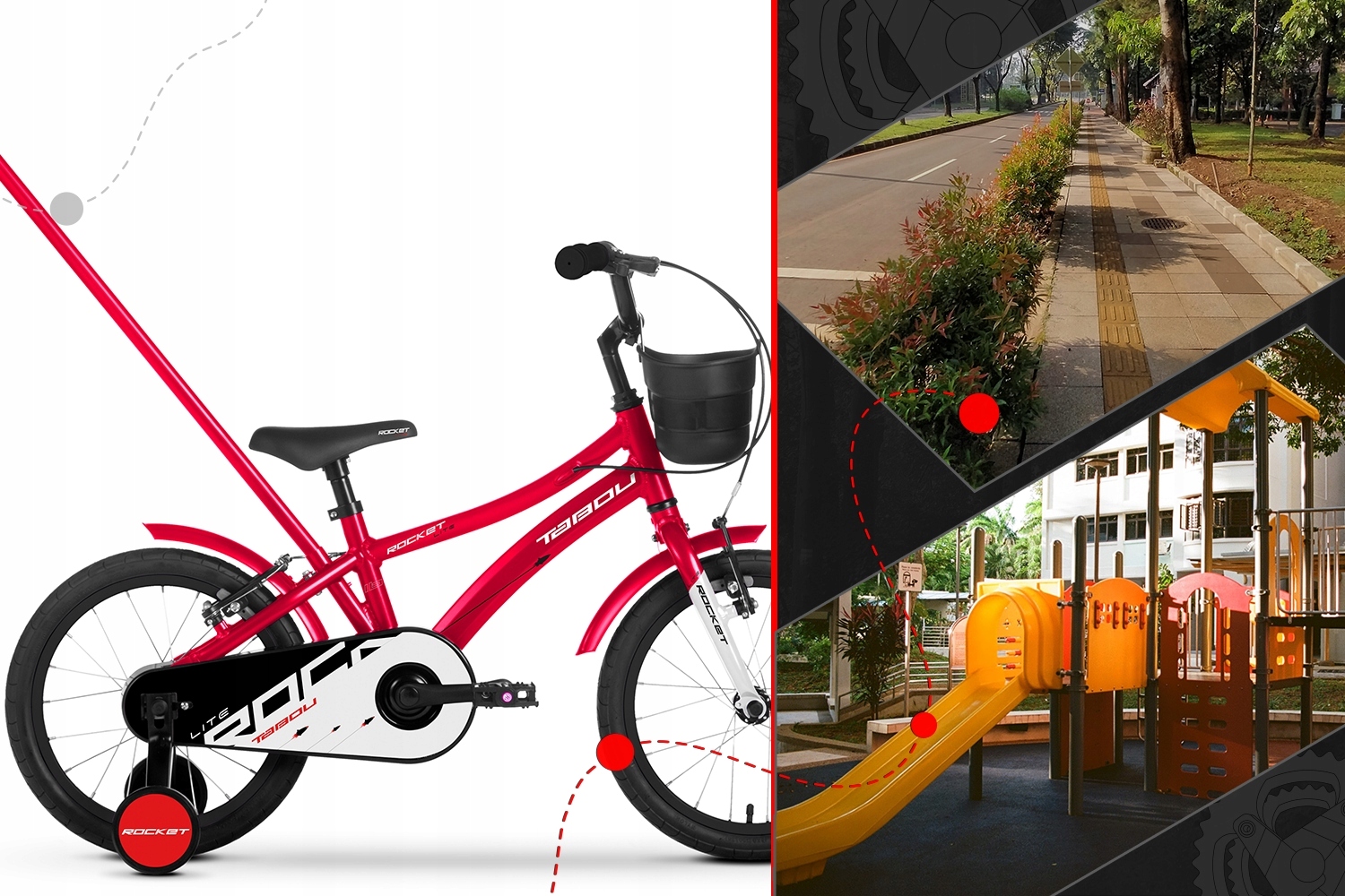 ROWER DZIECIĘCY ROWEREK TABOU ROCKET LITE 18 cali ALUMINIOWY MEGA LEKKI 7kg Kolor wielokolorowy