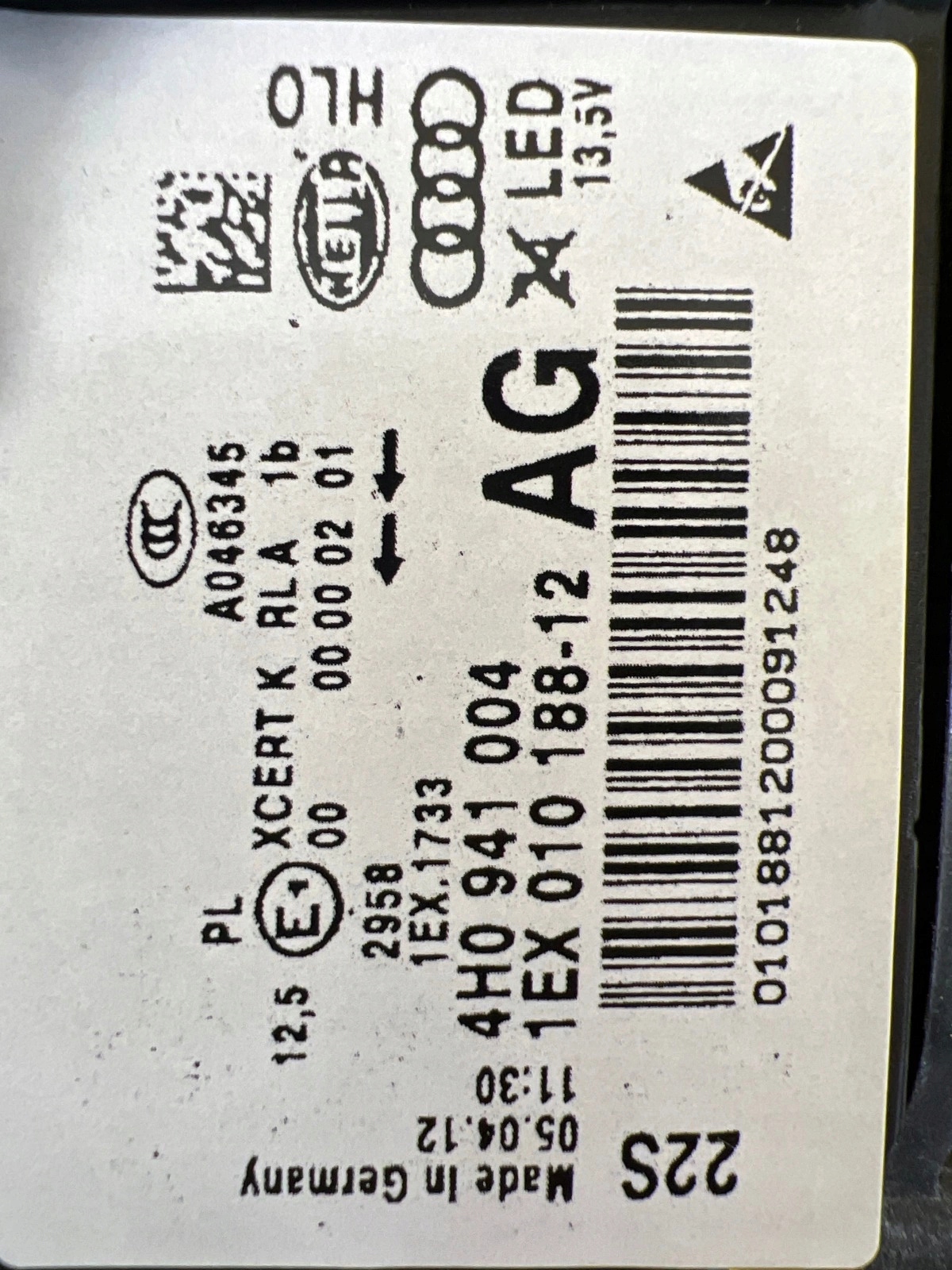 light right left Audi A8 D4 4H Full Led 4H0941004 4H0941003