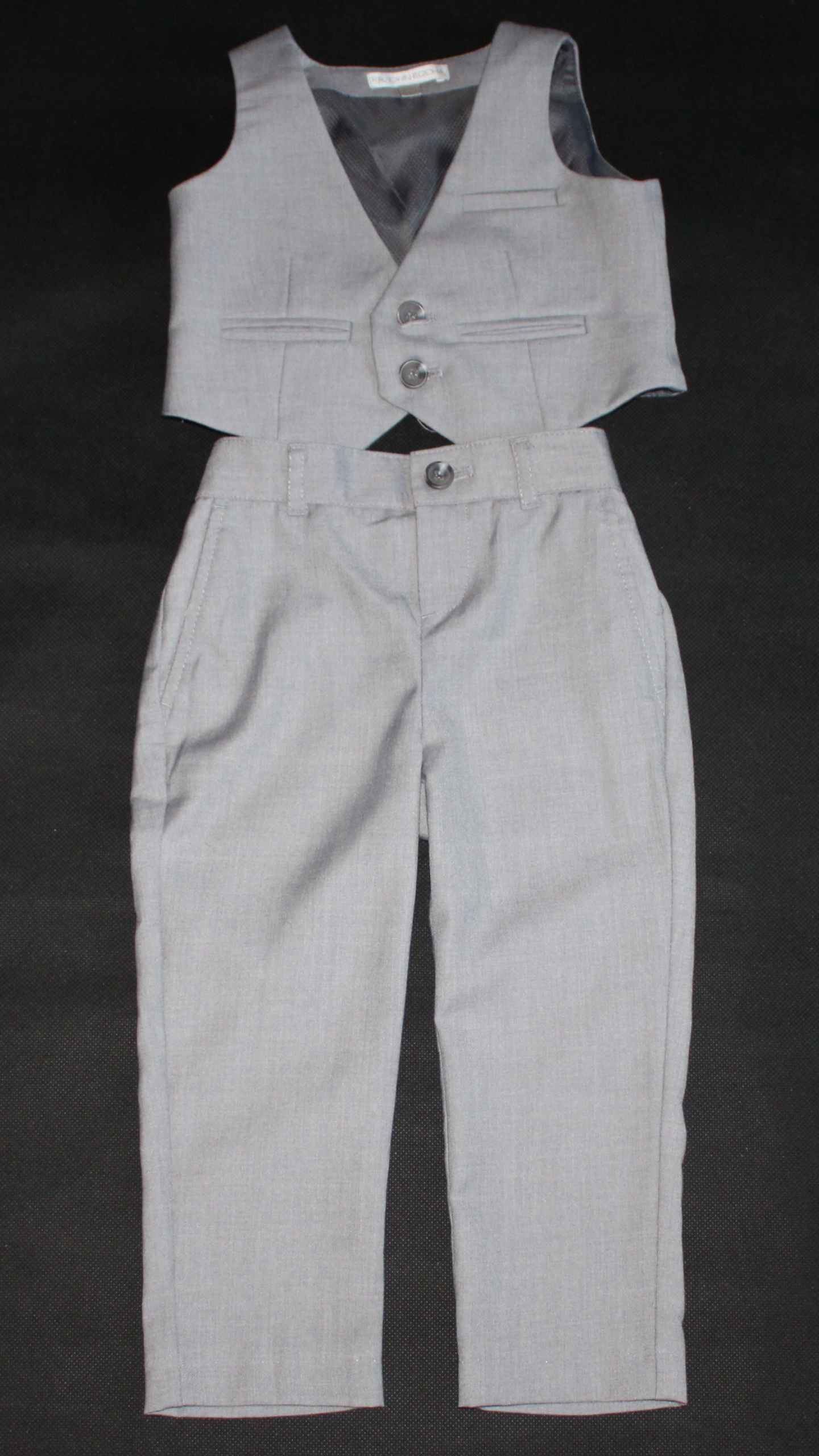 SZARA KAMIZELKA + SPODNIE ROZ 80