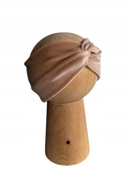

Opaska Przeplatana Welur Supeł Cappuccino 52-55cm