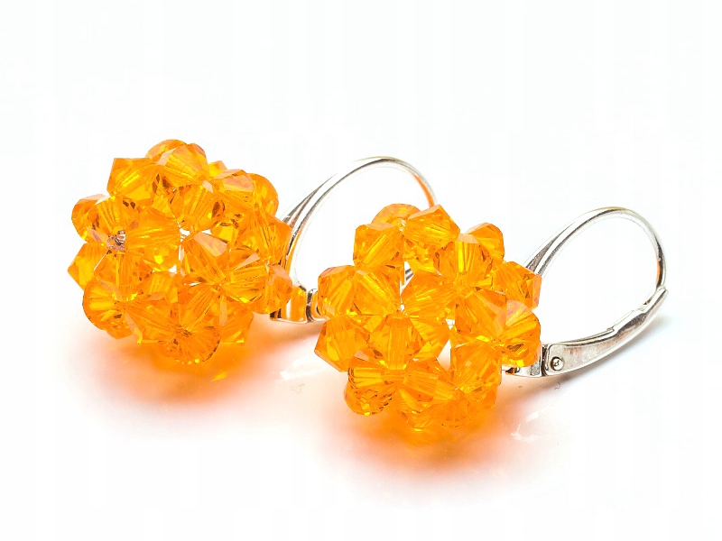 Stříbrné Náušnice 925 Kule 16 s kr. Swarovski Sun