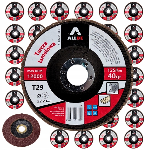 100X Tarcza Do Szlifowania Metalu Drewna 125 Listkowa Lamelka P40 125MM