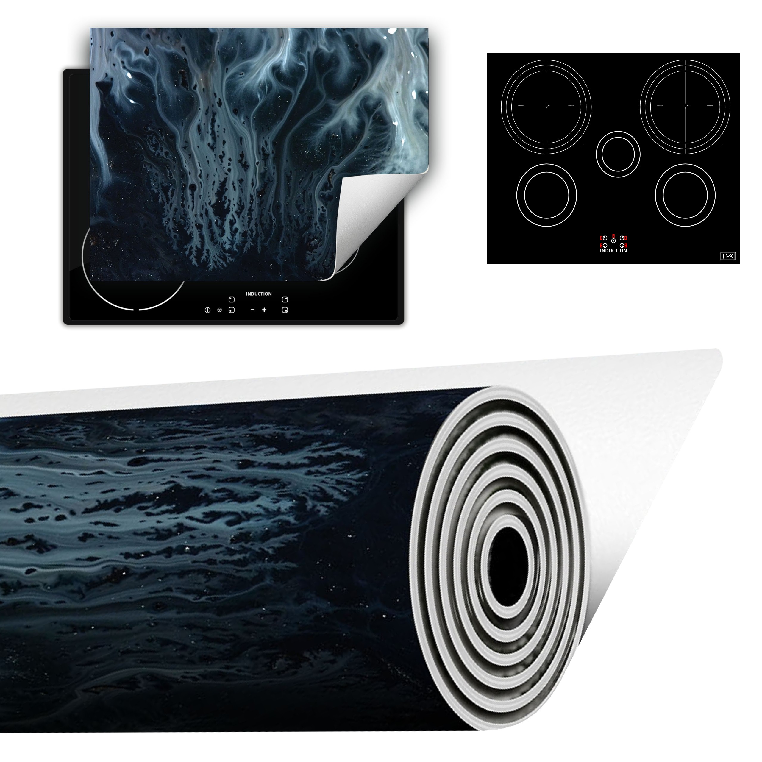 Vinylová Podložka Do Kuchyně Více Místa 70x52 tmavě modrá mramor