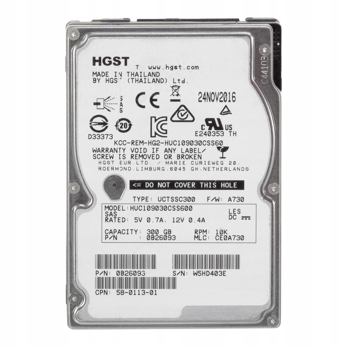 Cisco 58-0113-01 300GB SAS-2 10K 64MB 2.5'' HUC109030CSS600