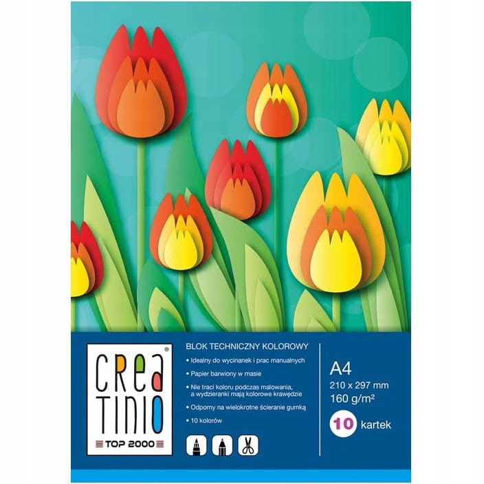 Blok techniczny A4 10k 160g CREATINIO kolor. 400079851