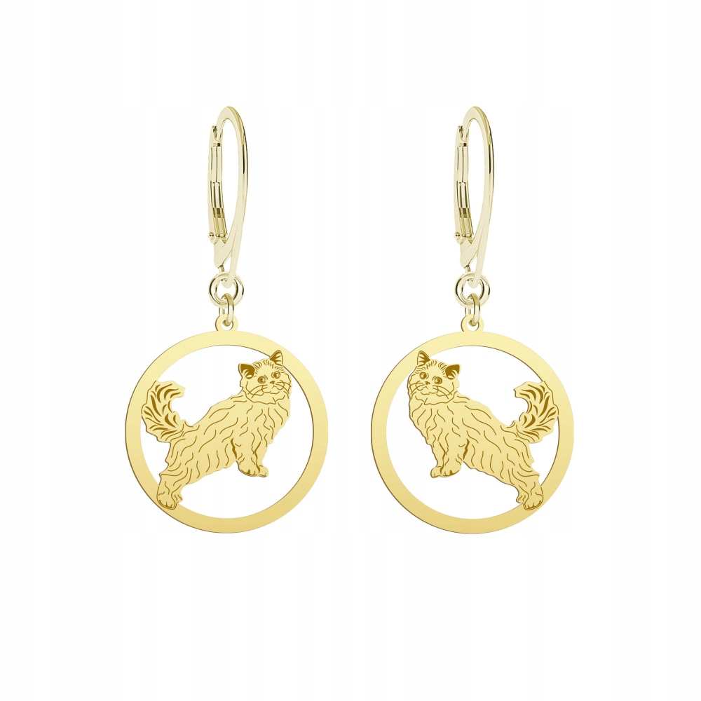 Náušnice Zlaté skotské kočky Straight 925 Dárek Bigiel Gravírování