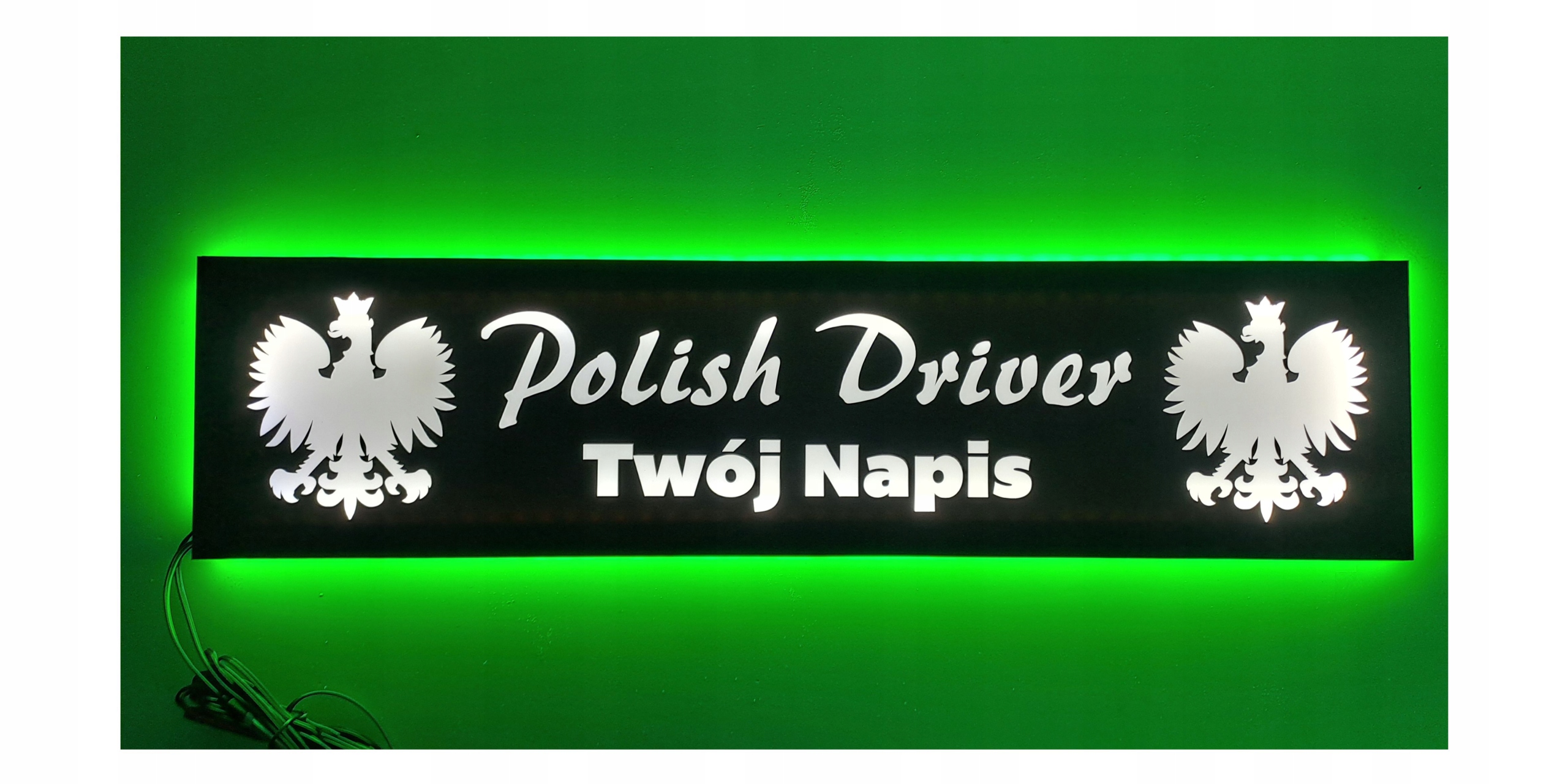 Led tabuľa Polish Driver nad posteľou s vaším nápisom Tir Lkw