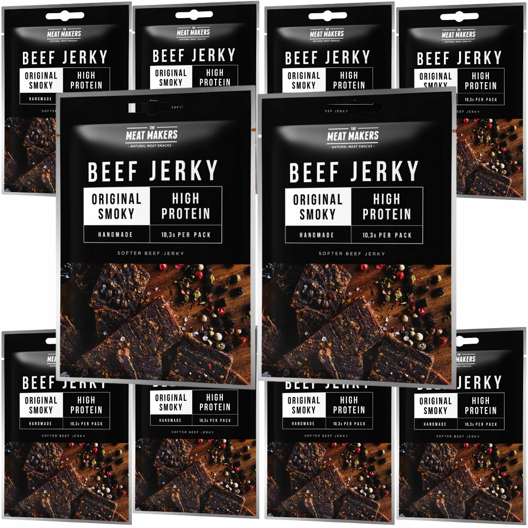 Levně 10x Meat Makers Beef Jerky Original Smoky 25G Sušený Hovězí Protein