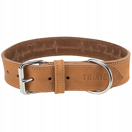 Levně Rustic kožený obojek Heartbeat hnědá L-XL:55-65cm/40mm