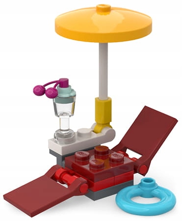 

Leżak plażowy z parasolem mini zestaw z Lego