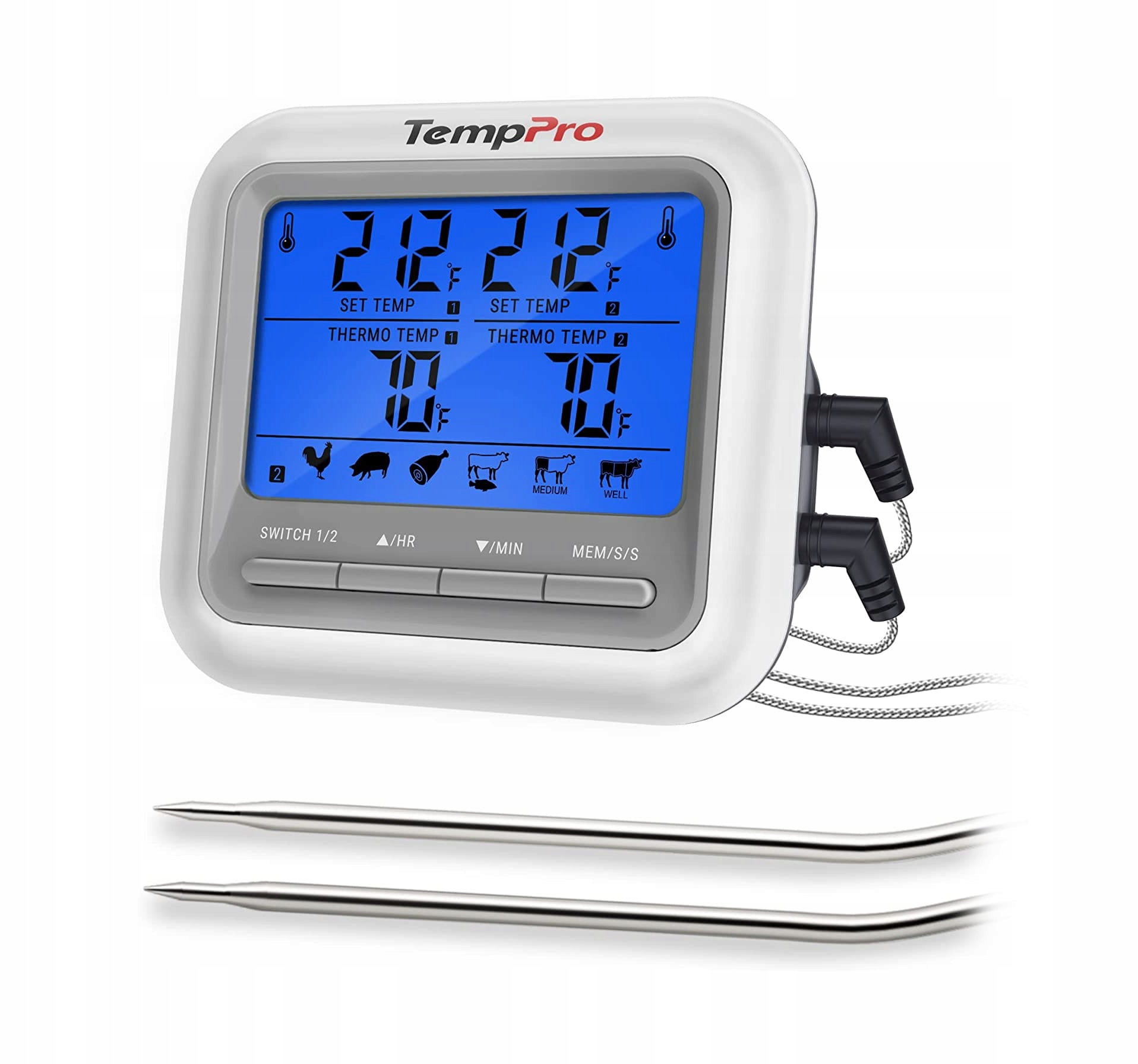 Levně Teploměr na potraviny se 2 sondami TempPro G17 Uzení Pečení Vaření