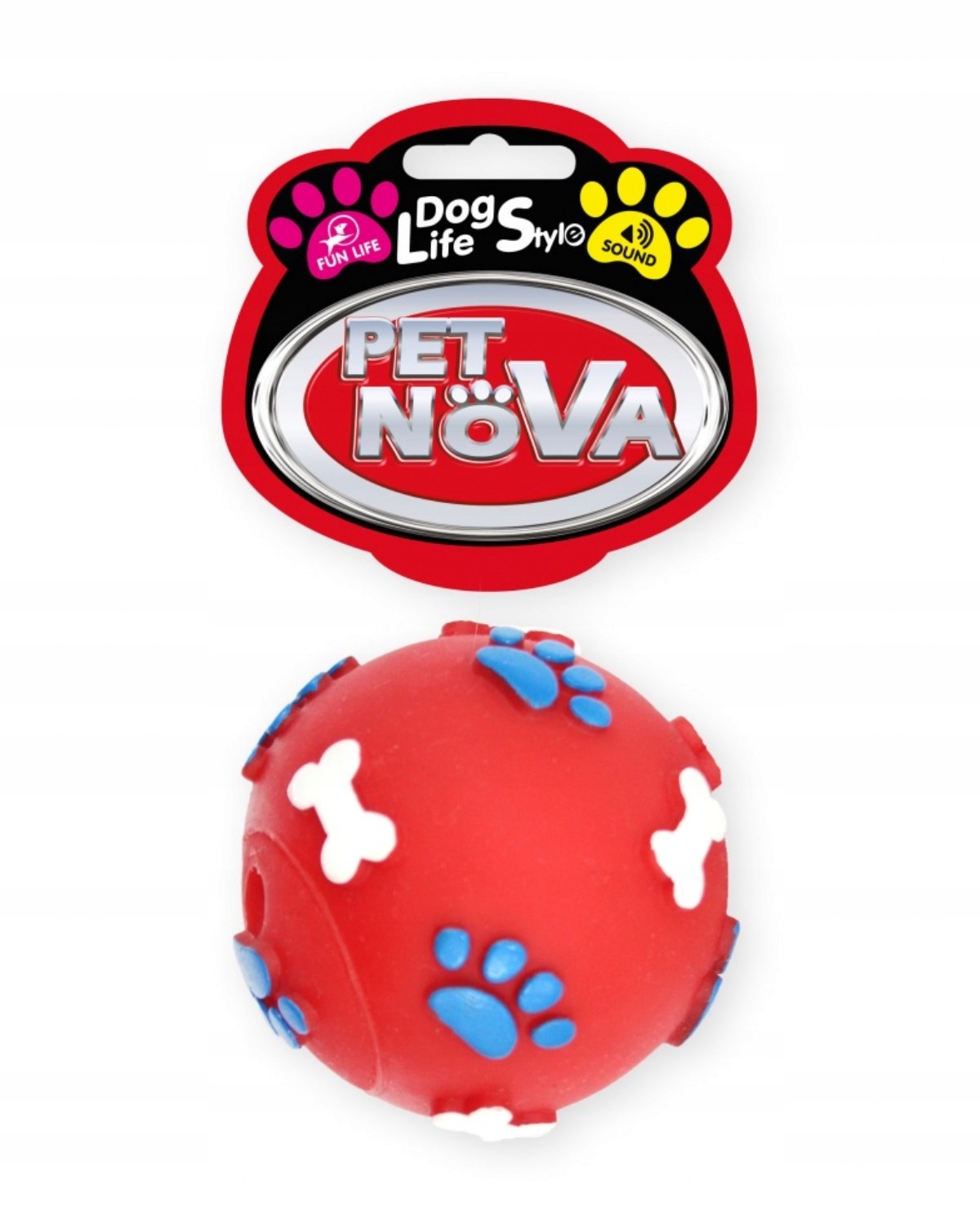 

Pet Nova Zabawka piłka winylowa w łapki 6cm czer.