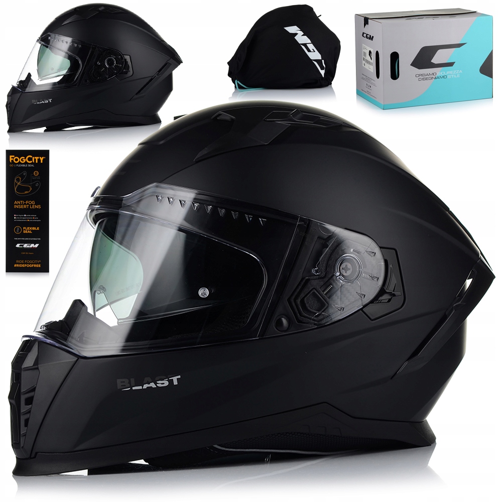 Motocyklová Přilba Cgm 311A Blast Černá Mat Ecer 22.06 Blenda Antifog