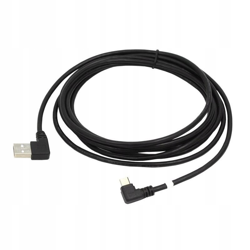 Kabel PC Micro USB 3 m kątowy 90 stopni czarny