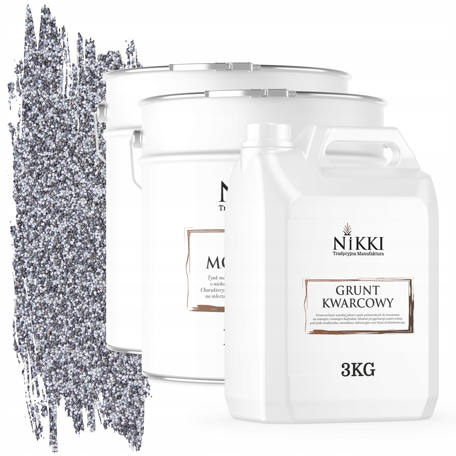 Mozaiková Živicová Omietka Čierno-strieborná M13 Ozdobná Sada 2x12,5KG Základný Náter