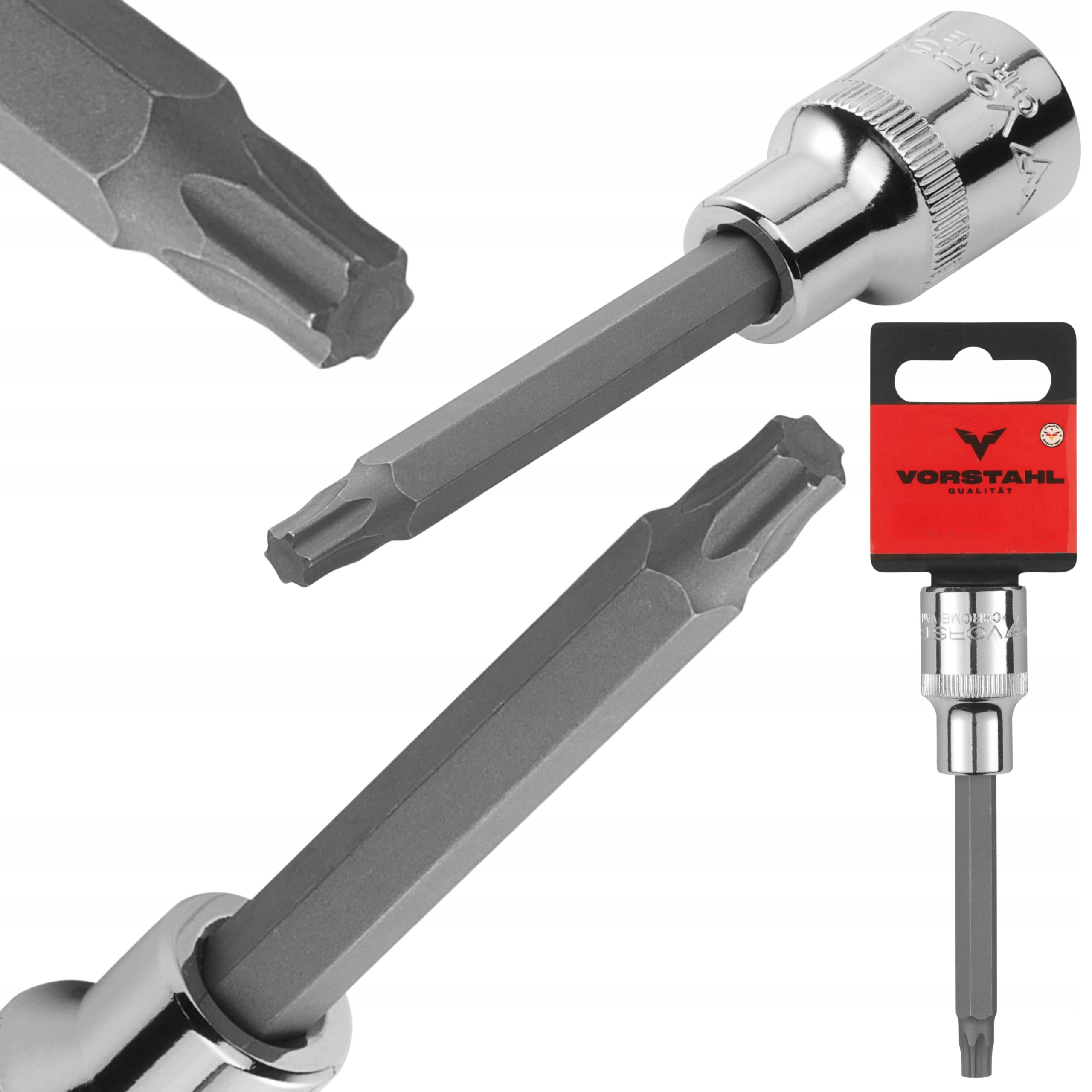Klucz Nasadowy Nasadka 1/2” Z Bitem Torx CrV > T27 x 100mm < Vorstahl
