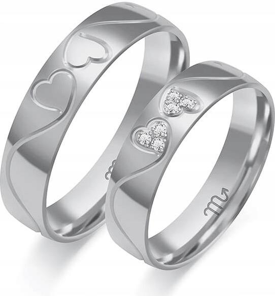 Snubní prsten z bílého zlata s gravírováním 14K 585 r 20 21 22 klasický model gravírování