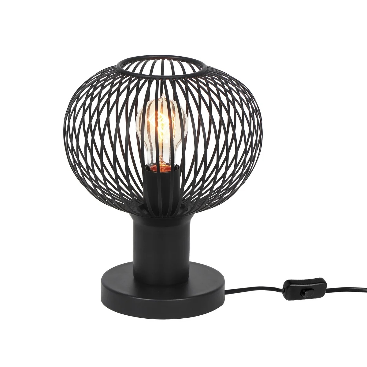 Loftová stolní lampa černá drátěná koule Ø23 cm E27 10W Trio