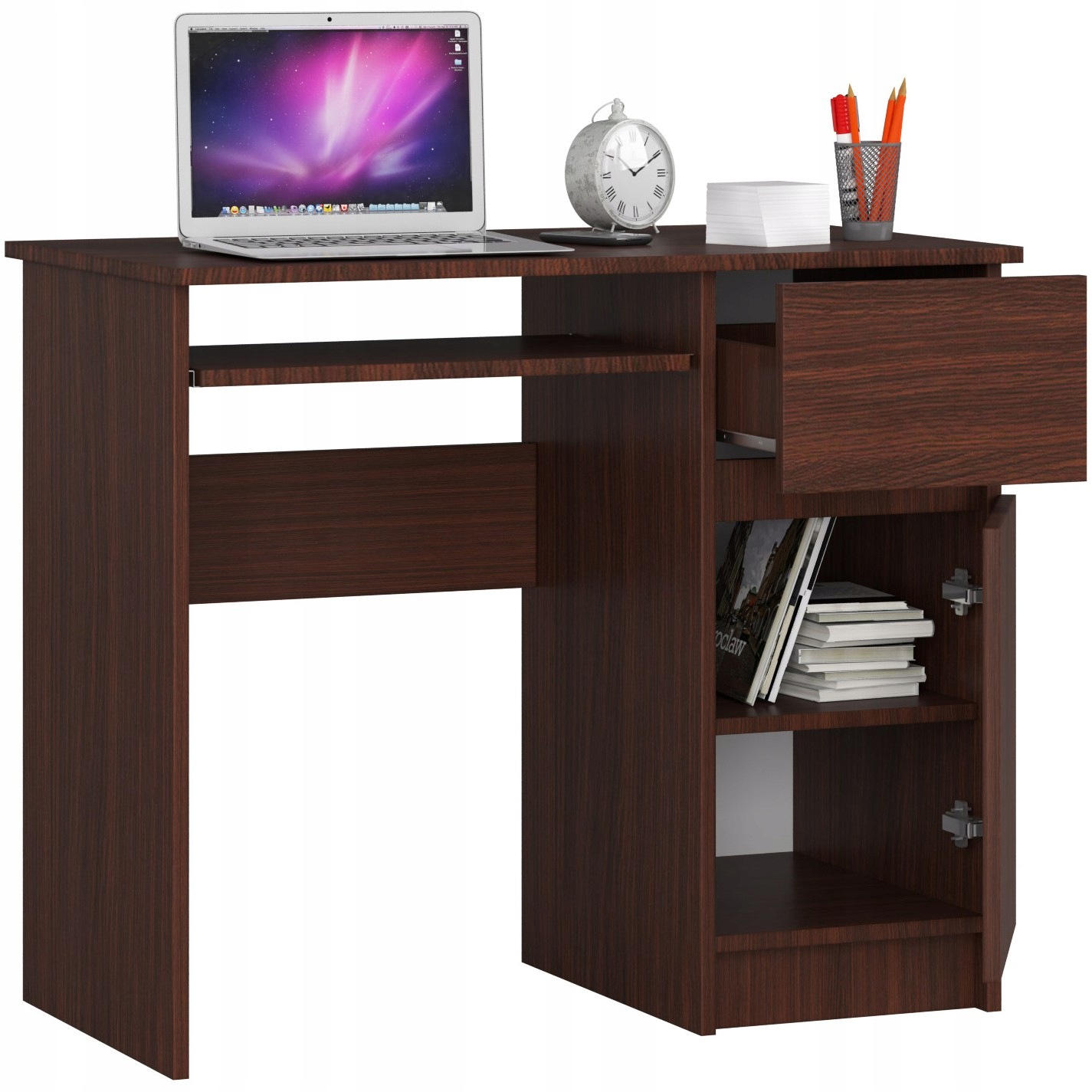 Biurko Komputerowe 90 cm Piksel Prawe Pk Wenge