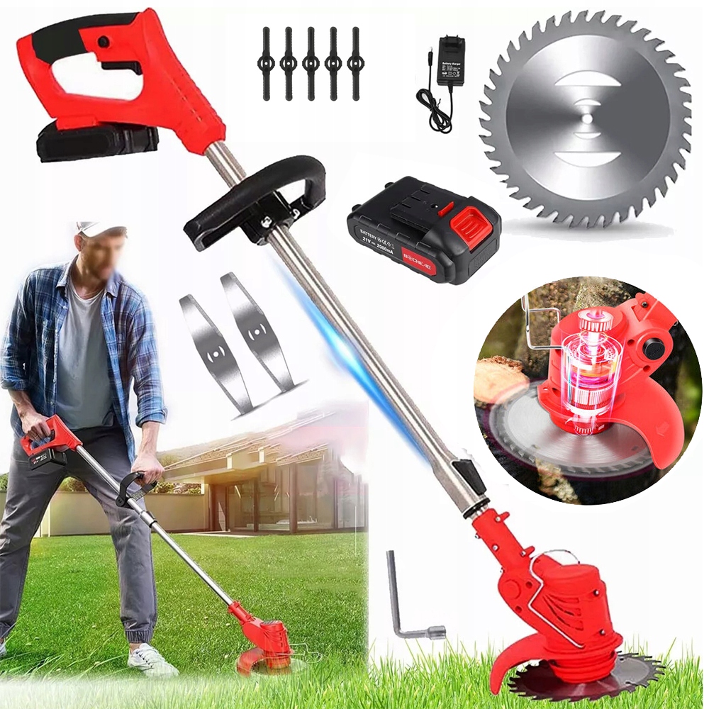 Aku Vyžínač Vyžínač Zahradní Křovinořez Sekačka Trávy 650 W