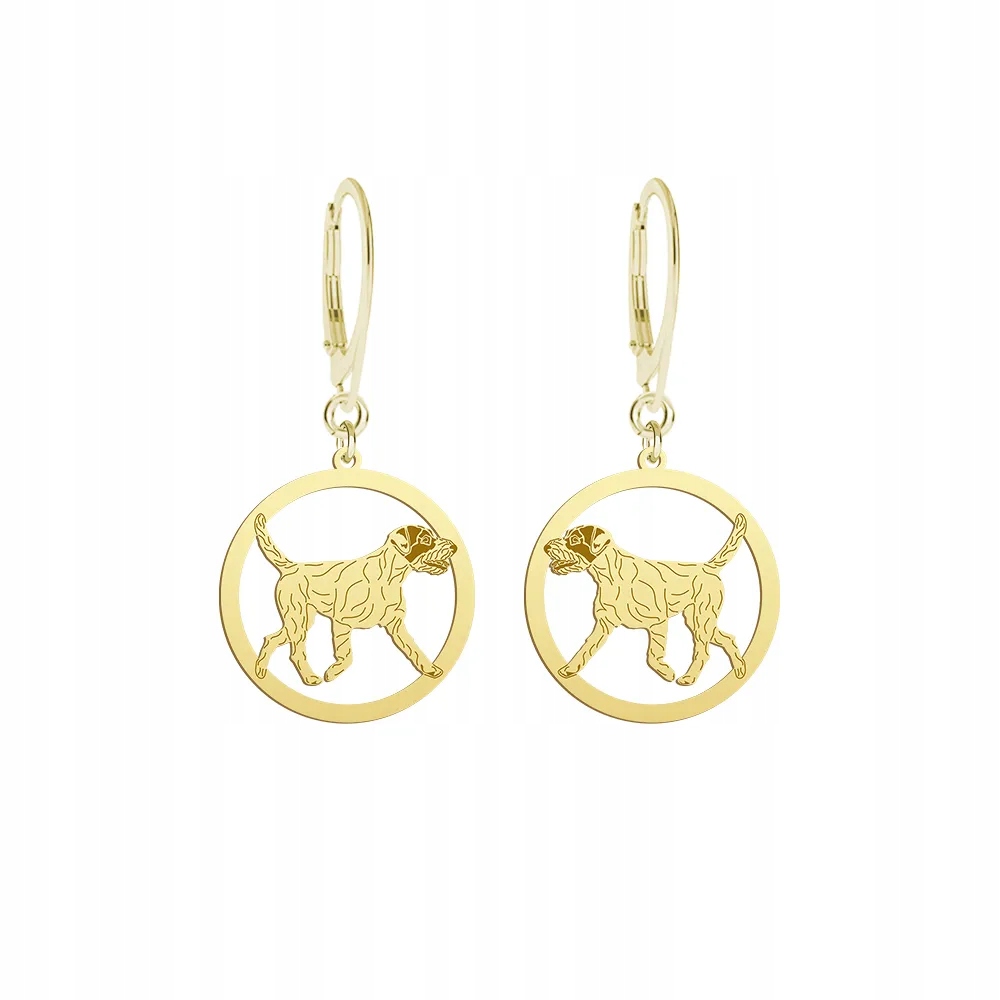 Náušnice Zlaté se psem Parson Russell Terrier 925 Dárek Žena Gravírování