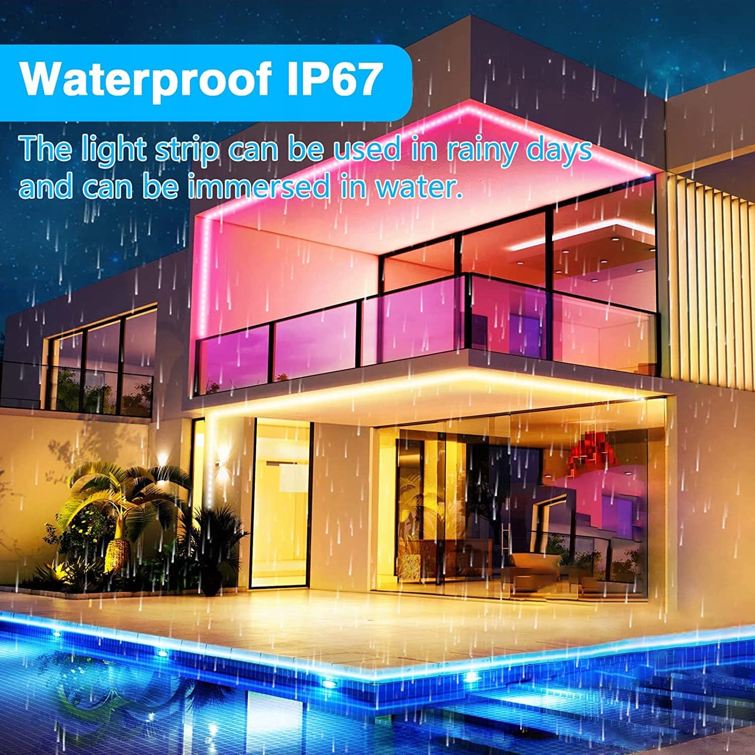 MIWATT Solarny LED Pasek 5M RGB Wodoodporny IP67 Na Zewnątrz — miniatura 6