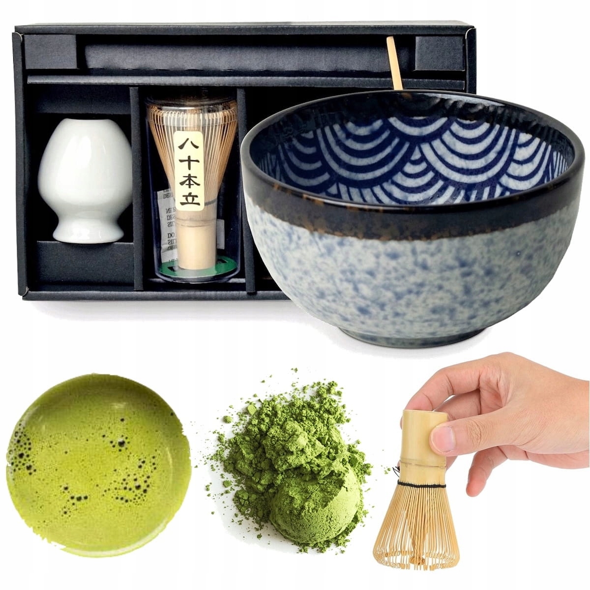 Levně Sada pro přípravu čaje Matcha Matchy Japanese Wave 4 prvky Edo