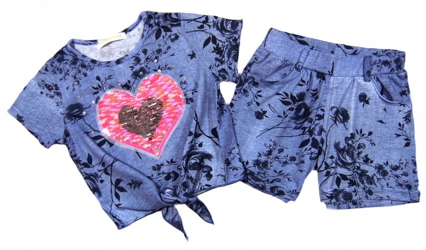 

szorty i koszulka jak jeans 102 Emilia 4Y cekiny