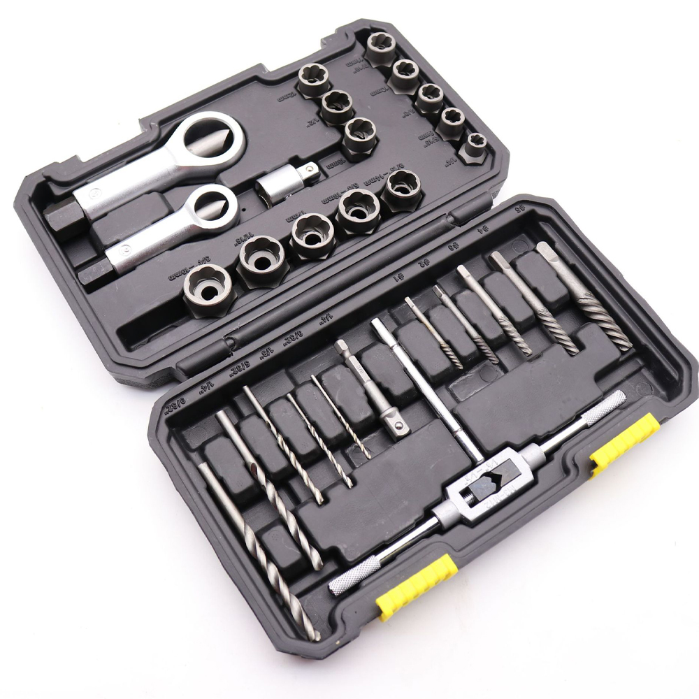 WYKRĘTAKI DO ZERWANYCH URWANYCH ŚRUB SZPILEK I NAKRĘTEK 29 ELEMENTÓW