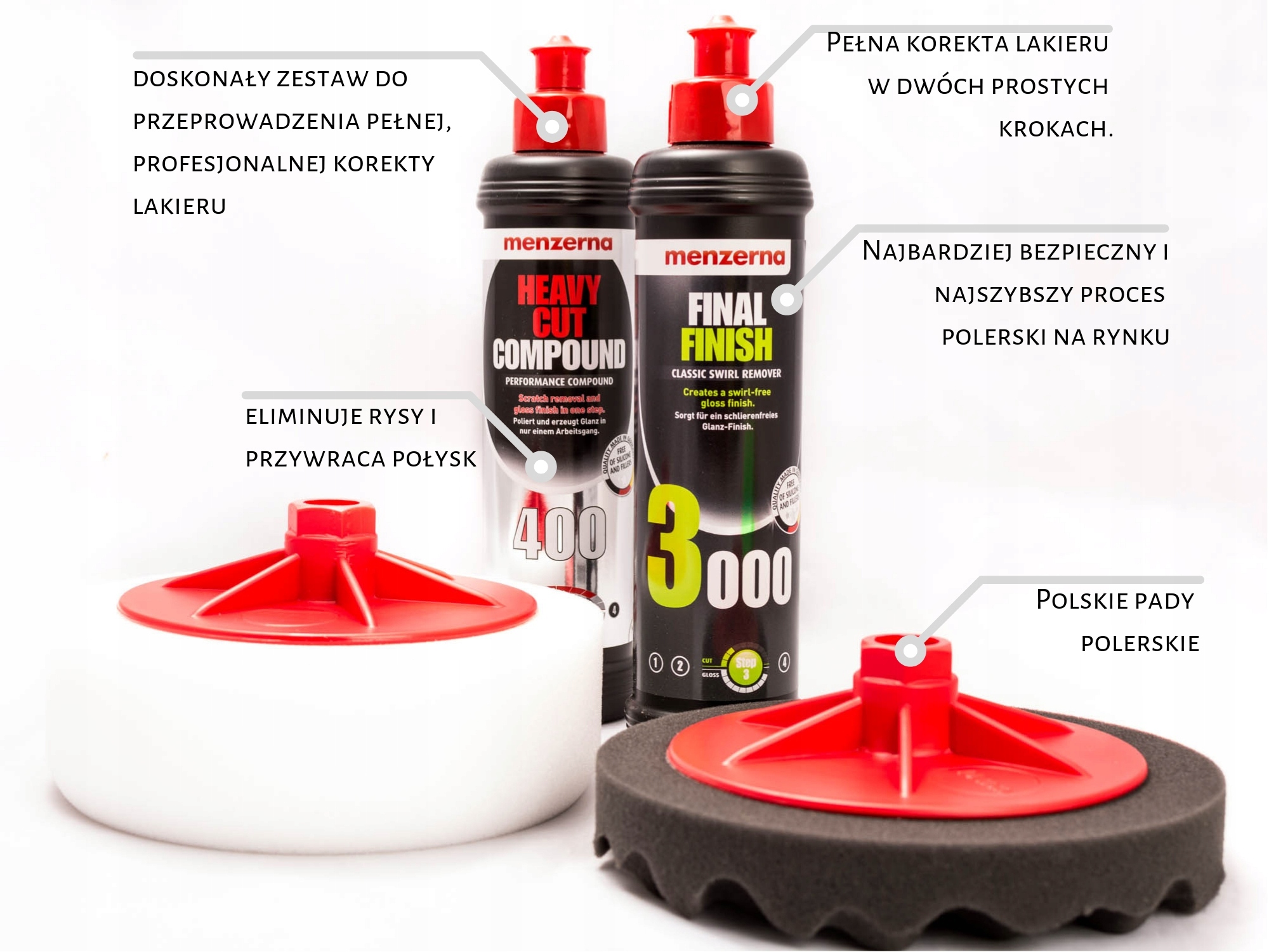 ZESTAW DO POLEROWANIA PASTY POLERSKIE 400 3000 Brand Menzerna