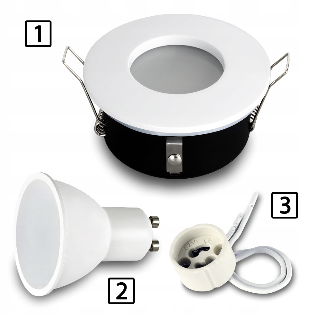 Oprawa halogenowa oczko sufitowe łazienka podbitka IP44 do LED BIAŁA Kod producenta 8701