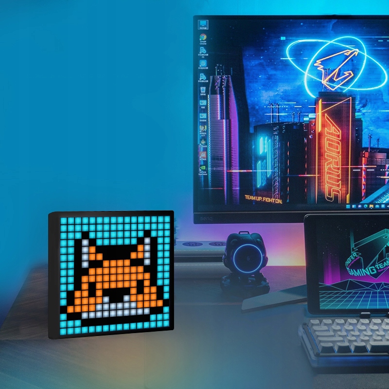 WYŚWIETLACZ LED PIXEL ART DO POKOJU GIER 10 WZORÓW RYTMICZNYCH Kształt żarówki tradycyjna