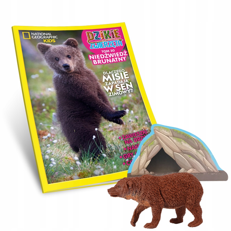 DZIKIE ZWIERZĘTA NIEDŹWIEDŹ FIGURKA XL NAKLEJKI 30