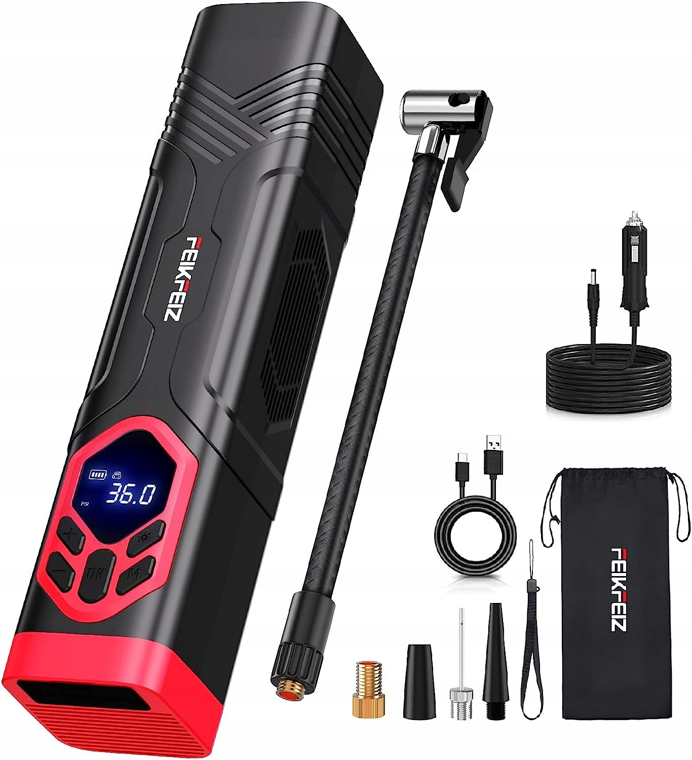 PRZENOŚNA POMPA POWIETRZA BEZPRZEWODOWA SPRĘŻARKA 7800MAH, PODWÓJNA MOC