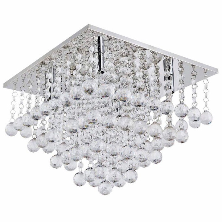 

Lampa Sufitowa Wisząca Kryształowa Plafon Glamour