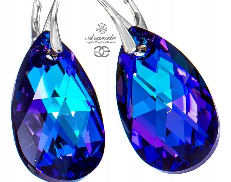 Krystalické Náušnice Heliotrope Stříbro