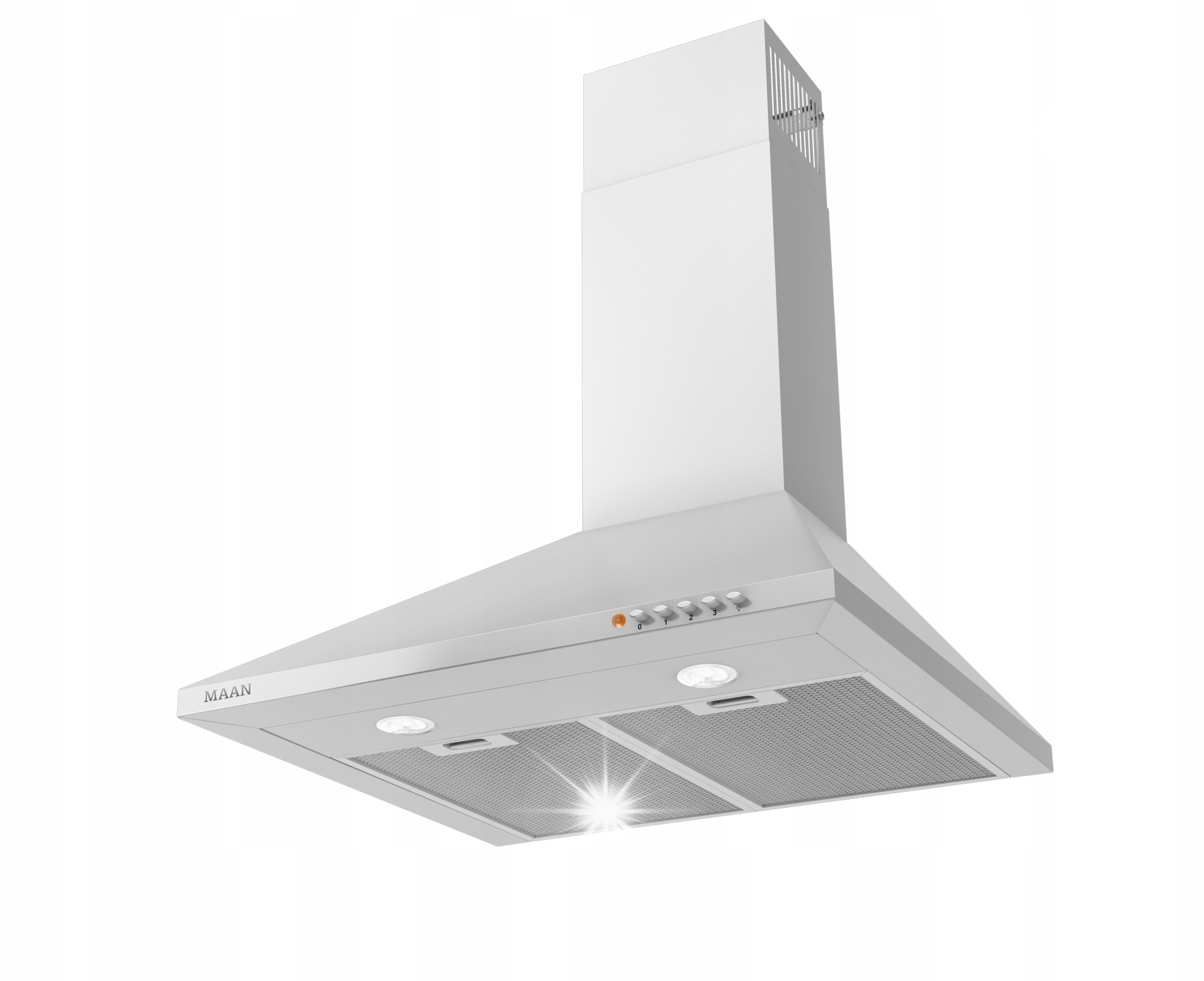 Okap kuchenny kominowy Maan Vela 2 60 cm Biały Przyścienny 150 320 m3/h