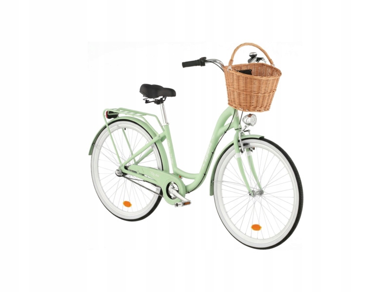 Rower miejski Indiana Moena A3B 28 cali damski Miętowy Koszyk