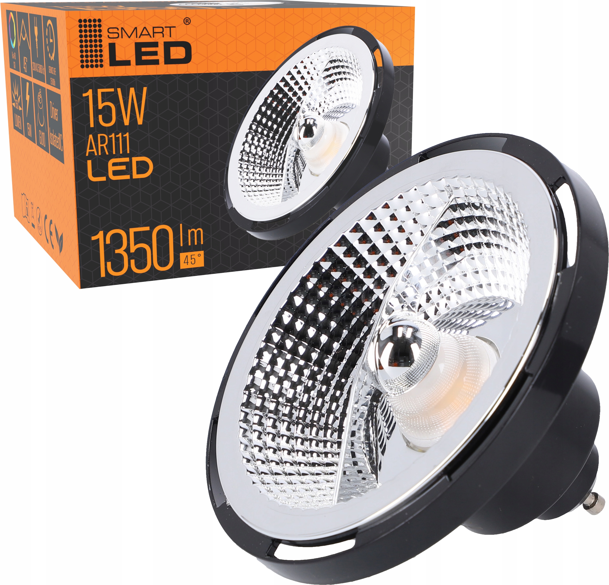 

Żarówka Led AR111 15W GU10 1050lm 45st. B. Ciepła