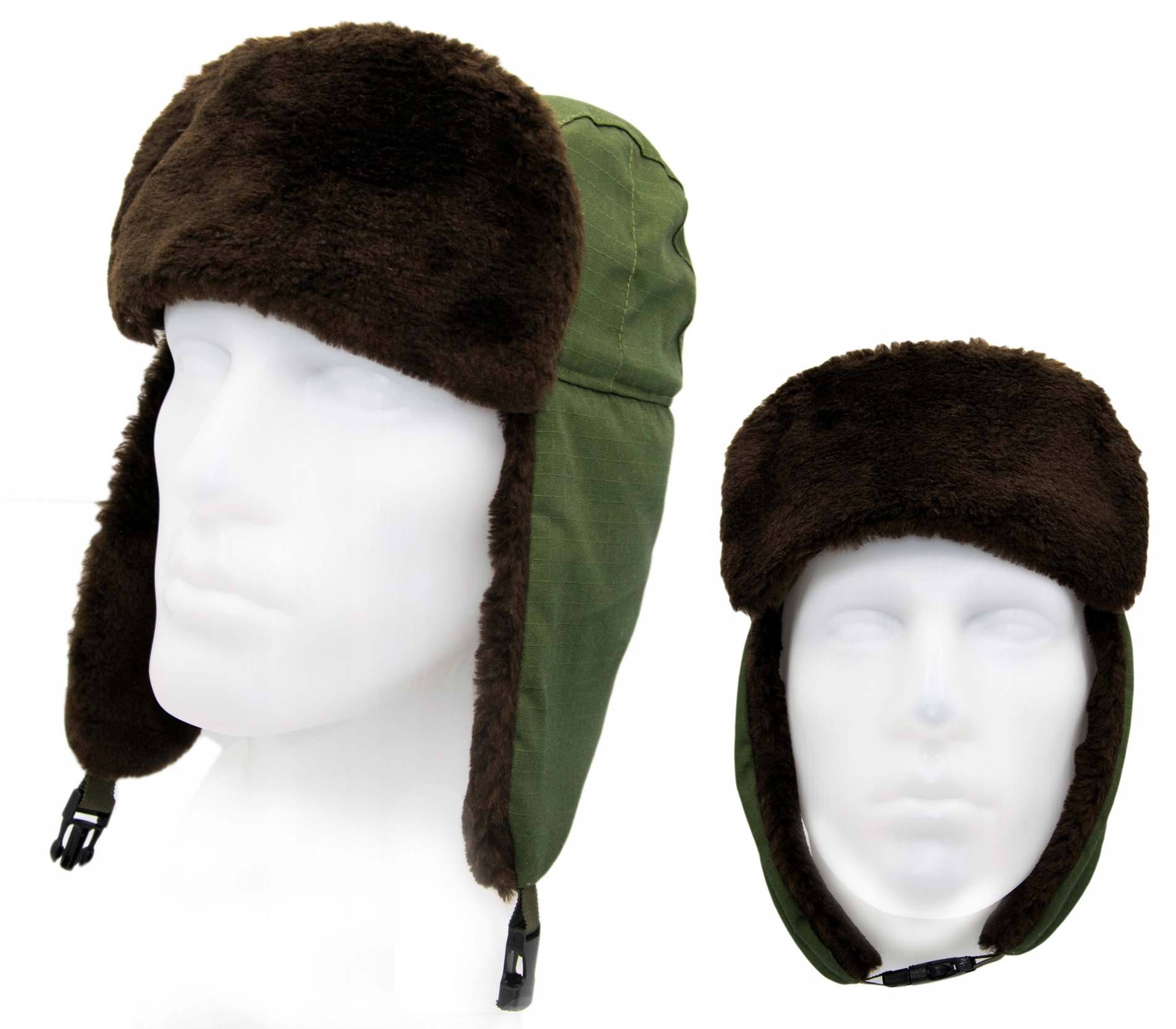 

Wojskowa Czapka Uszanka, Futrzaka Zielona Olive XL