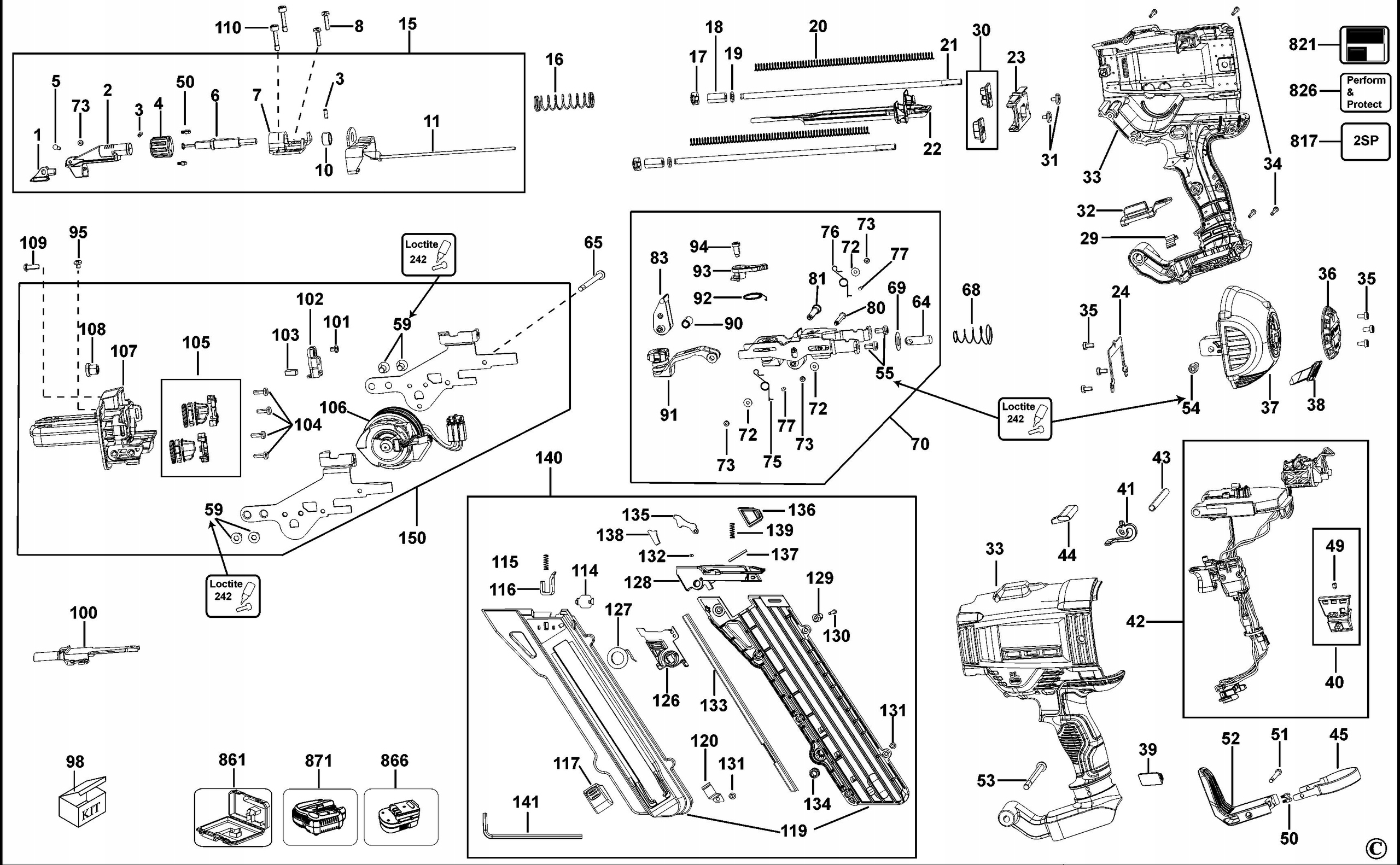 DEWALT N192671 SPRING RAIL CLIP DO DCN693 Rodzaj blokada
