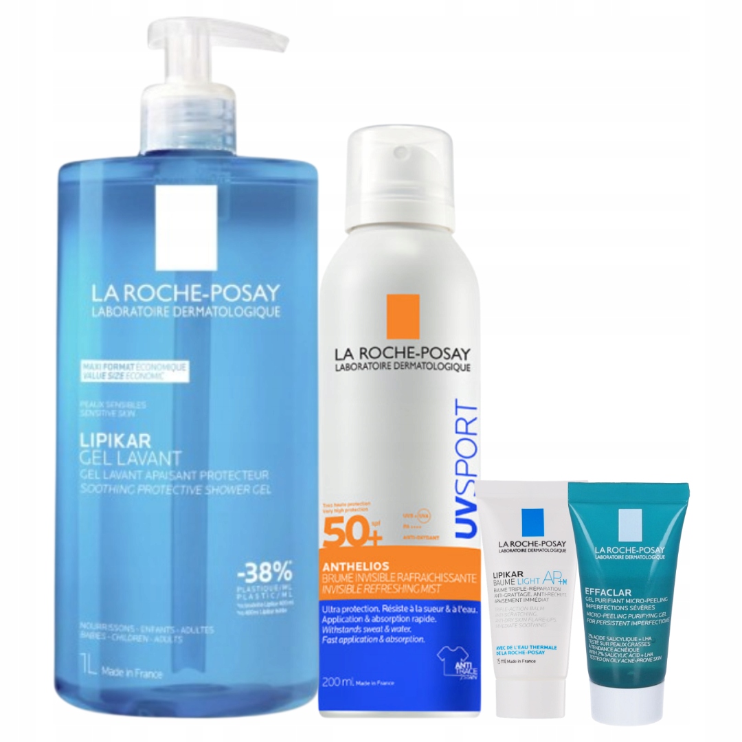 Zestaw La Roche-Posay Lipikar Gel Lavant 1L Anthelios Mgiełka SPF50+200ml