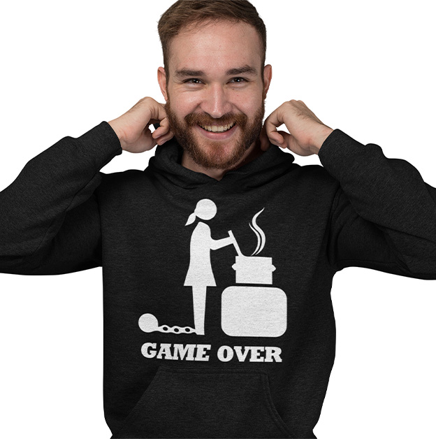 Mikina S Kapucí Legrační Game Over Women