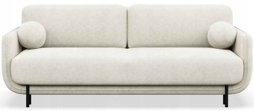 Rozkládací třímístná pohovka Ovals, krémová pletenina