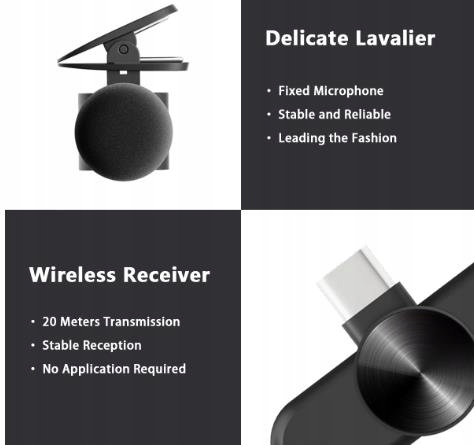 BEZPRZEWODOWY 2X MIKROFON KRAWATOWY DLA type-c Kod producenta yhhfd6899