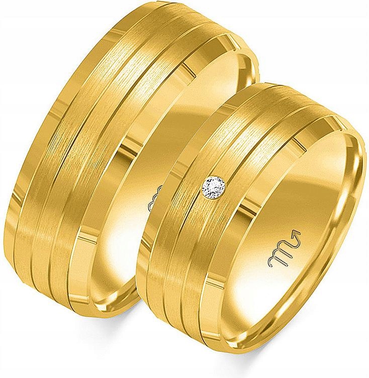 Svatební zlaté jemné snubní prsteny 14K 585 vel. 26 27 28 – jedinečná kolekce svatba