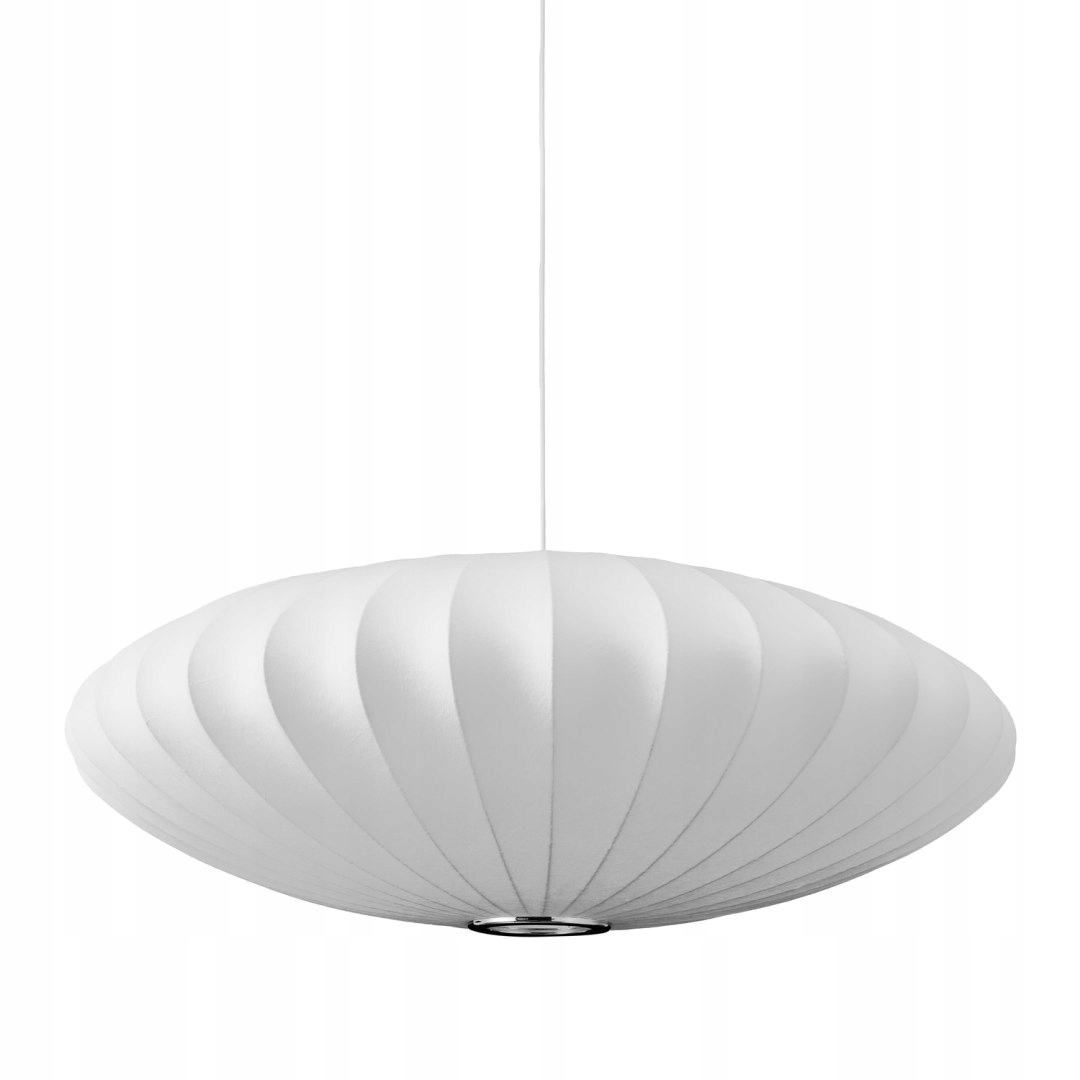 Závesná lampa Silk Flat biela 60 cm japonský hodváb
