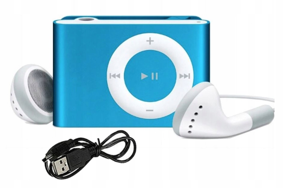 

Odtwarzacz MP3 Czytnik Kart do 32GB Słuchawki Blue