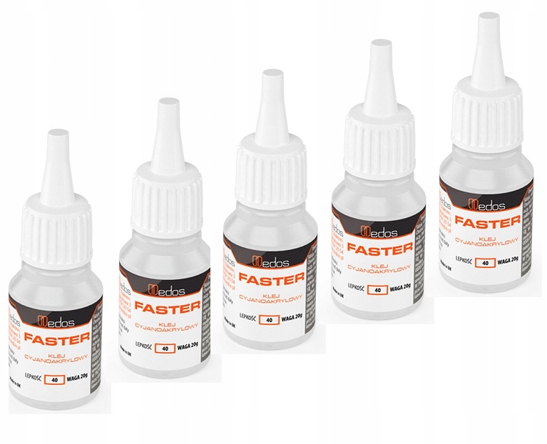 5x Klej Faster Do Plastiku Gumy Uszczelek Szkła Metalu Błyskawiczny 100g